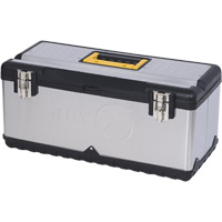 JPSTB-22 Stainless Steel Hand Tool Box, 11" D x 22-1/2" W x 10-3/4" H, Black/Grey OSI Industrial Sales
