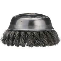 Brosse boisseau &agrave; fil nou&eacute;, 4" dia. x 5/8"-11 arbre OSI Industrial Sales