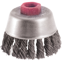 Knot Wire Cup Brushes - High Speed Small Grinder, 2-3/4" Dia. x 5/8"-11 Arbor OSI Industrial Sales