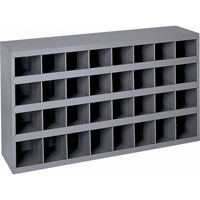 Steel Storage Bin Cabinet, 34-3/4" W x 8-1/2" D x 19-1/4" H, Grey OSI Industrial Sales