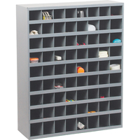 Steel Storage Bin Cabinet, 33-3/4" W x 12" D x 42" H, Grey OSI Industrial Sales