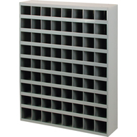 Steel Storage Bin Cabinet, 33-3/4" W x 8-1/2" D x 42" H, Grey OSI Industrial Sales