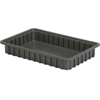 Contenants Divider Box, Poly&eacute;thyl&egrave;ne, 16,5" la x 10,9" p x 2,5" h, Gris OSI Industrial Sales