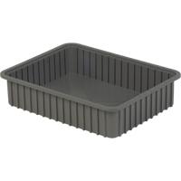 Contenants Divider Box, Poly&eacute;thyl&egrave;ne, 22,4" la x 17,4" p x 5" h, Gris OSI Industrial Sales