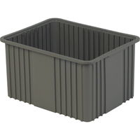 Contenant Divider Box, Poly&eacute;thyl&egrave;ne, 20,9" la x 15,9" p x 12" h, Gris OSI Industrial Sales