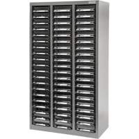 KPC-300 Parts Cabinet, Galvanized Steel, 60 Drawers, 21-3/10" x 10-2/5" x 36-9/10", Grey OSI Industrial Sales