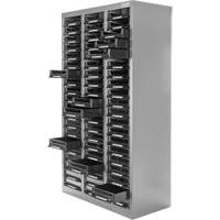 KPC-300 Parts Cabinet, Galvanized Steel, 60 Drawers, 21-3/10" x 10-2/5" x 36-9/10", Grey OSI Industrial Sales