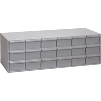 Industrial Drawer Cabinets, 18 Drawers, 33-3/4" W x 11-5/8" D x 10-7/8" H, Grey OSI Industrial Sales