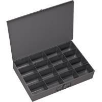 Compartment Scoop Boxes, Steel, 16 Slots, 13-3/8" W x 9-1/4" D x 2" H, Grey OSI Industrial Sales