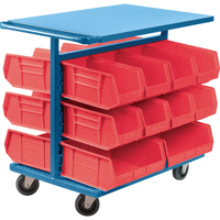 Bin Cart with Bins, Double-sided, 20 bins, 24" W x 38-1/2" D x 36-1/2" H OSI Industrial Sales