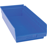 Plastic Shelf Bins, 8-3/8" W x 4" H x 17-7/8" D, Blue, 20 lbs. Capacity OSI Industrial Sales