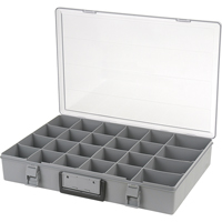 Compartment Case, Plastic, 24 Slots, 18-1/2" W x 13" D x 3" H, Grey OSI Industrial Sales