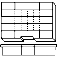 Compartment Case, Plastic, 15-1/2" W x 11-3/4" D x 2-1/2" H, Grey OSI Industrial Sales