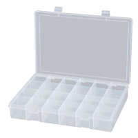Compact Polypropylene Compartment Cases, 13-1/8" W x 9" D x 2-5/16" H, 24 Compartments OSI Industrial Sales