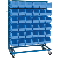 Single-Sided Mobile Bin Rack, Single-sided, 36 bins, 36" W x 16" D x 46-1/2" H OSI Industrial Sales