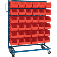 Single-Sided Mobile Bin Rack, Single-sided, 36 bins, 36" W x 16" D x 46-1/2" H OSI Industrial Sales