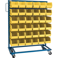 Single-Sided Mobile Bin Rack, Single-sided, 36 bins, 36" W x 16" D x 46-1/2" H OSI Industrial Sales