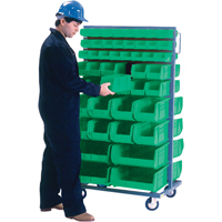 Double-Sided Mobile Bin Rack, Double-sided, 96 bins, 36" W x 24" D x 63" H OSI Industrial Sales