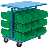 Bin Cart with Bins, Double-sided, 20 bins, 24" W x 38-1/2" D x 36-1/2" H OSI Industrial Sales