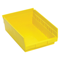 Shelf Bins, 8-3/8" W x 4" H x 11-5/8" D, Yellow, 30 lbs. Capacity OSI Industrial Sales
