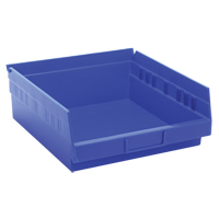 Bacs de rangement pour tablettes, 11-1/8" la x 4" H x 11-5/8" p, Bleu, Capacit&eacute; 30 lb OSI Industrial Sales