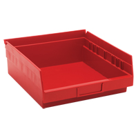 Bacs de rangement pour tablettes, 11-1/8" la x 4" H x 11-5/8" p, Rouge, Capacit&eacute; 30 lb OSI Industrial Sales
