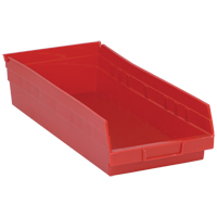 Bacs de rangement pour tablettes, 8-3/8" la x 4" H x 17-7/8" p, Rouge, Capacit&eacute; 40 lb OSI Industrial Sales