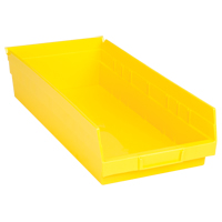 Bacs de rangement pour tablettes, 8-3/8" la x 4" H x 17-7/8" p, Jaune, Capacit&eacute; 40 lb OSI Industrial Sales