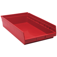 Bacs de rangement pour tablettes, 11-1/8" la x 4" H x 17-7/8" p, Rouge, Capacit&eacute; 40 lb OSI Industrial Sales