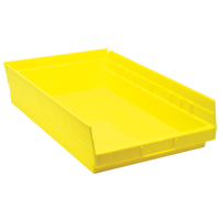 Bacs de rangement pour tablettes, 11-1/8" la x 4" H x 17-7/8" p, Jaune, Capacit&eacute; 40 lb OSI Industrial Sales