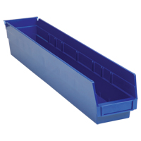 Bacs de rangement pour tablettes, 4-1/8" la x 4" H x 23-5/8" p, Bleu, Capacit&eacute; 50 lb OSI Industrial Sales