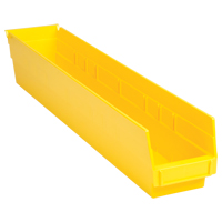 Bacs de rangement pour tablettes, 4-1/8" la x 4" H x 23-5/8" p, Jaune, Capacit&eacute; 50 lb OSI Industrial Sales