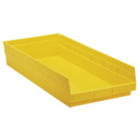 Bacs de rangement pour tablettes, 11-1/8" la x 4" H x 23-5/8" p, Jaune, Capacit&eacute; 50 lb OSI Industrial Sales