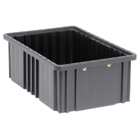 Conductive Dividable Grid Containers, Polypropylene, 10-7/8" W x 16-1/2" D x 6" H, Black OSI Industrial Sales
