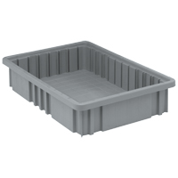 Contenants Divider Box, Plastique, 16,5" la x 10,9" p x 3,5" h, Gris OSI Industrial Sales