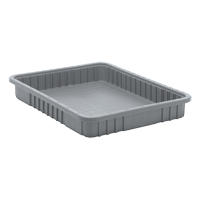 Contenants Divider Box, Plastique, 22,5" la x 17,5" p x 3" h, Gris OSI Industrial Sales