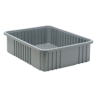 Contenants Divider Box, Plastique, 22,5" la x 17,5" p x 6" h, Gris OSI Industrial Sales