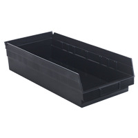 Bac pour &eacute;tag&egrave;re &eacute;conomique, 8-3/8" la, 4" h x 17-7/8" p, Noir OSI Industrial Sales