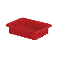 Contenants Divider Box, Poly&eacute;thyl&egrave;ne, 10,8" la x 8,3" p x 2,5" h, Rouge OSI Industrial Sales
