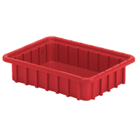 Contenants Divider Box, Poly&eacute;thyl&egrave;ne, 22,4" la x 17,4" p x 5" h, Rouge OSI Industrial Sales