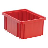 Contenants Divider Box, Plastique, 10,9" la x 8,3" p x 5" h, Rouge OSI Industrial Sales