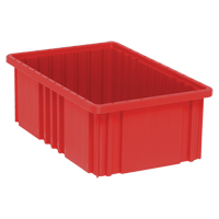 Contenants Divider Box, Plastique, 16,5" la x 10,9" p x 6" h, Rouge OSI Industrial Sales