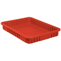 Contenants Divider Box, Plastique, 22,5" la x 17,5" p x 3" h, Rouge OSI Industrial Sales