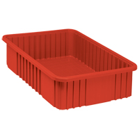 Divider Box&reg; Containers, Plastic, 22.5" W x 17.5" D x 6" H, Red OSI Industrial Sales