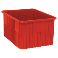 Contenants Divider Box, Plastique, 22,5" la x 17,5" p x 12" h, Rouge OSI Industrial Sales