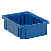 Divider Box&reg; Containers, Plastic, 10.9" W x 8.3" D x 3.5" H, Blue OSI Industrial Sales