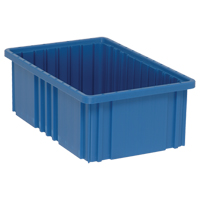 Contenants Divider Box, Plastique, 16,5" la x 10,9" p x 6" h, Bleu OSI Industrial Sales
