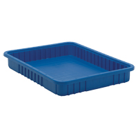 Contenants Divider Box, Plastique, 22,5" la x 17,5" p x 3" h, Bleu OSI Industrial Sales