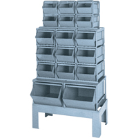 Pre-Engineered Bin Combination, 1000 lbs. Cap., 33-1/2" W x 19 1/2" D x 54-1/4" H, Blue OSI Industrial Sales