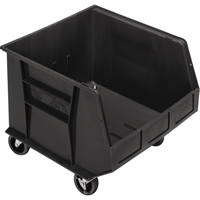 Mobile Bin, 14" H x 16-1/2" W x 18" D, 75 lbs. Capacity, Black OSI Industrial Sales